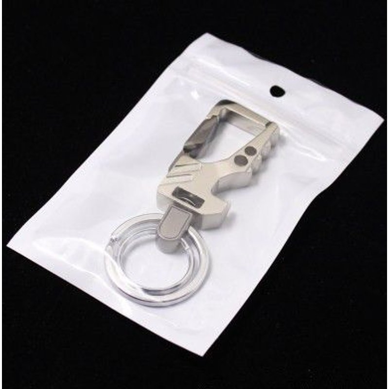 Porte-Clés De Voiture En Alliage De Zinc, Anti-Rayure, Ouvre-Bouteille, Crochet À Pression Avec Pivot, Double Boucle, Outil Multiple