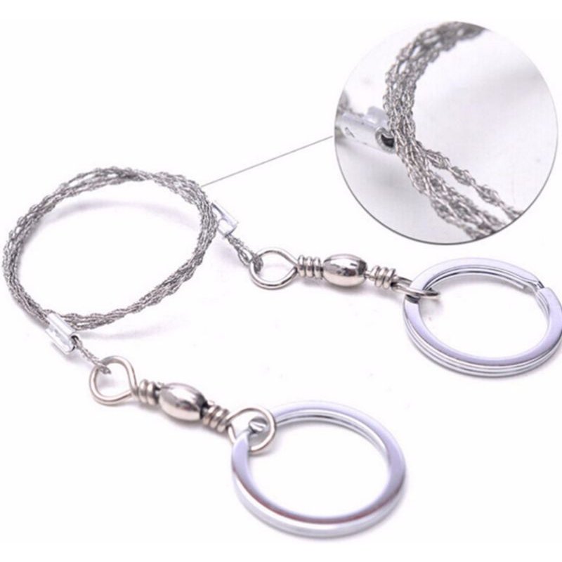 Scie à fil en acier inoxydable 55cm, outils à main portables, scie de Camping, outil de survie d'urgence, fil avec poignée à doigt, outils pour le travail du bois