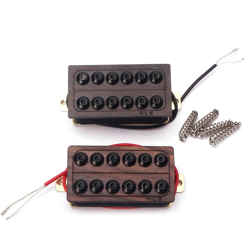 Ensemble De Pickups De Guitare Électrique En Bois Et En Métal, À Double Bobine, 2 Pièces