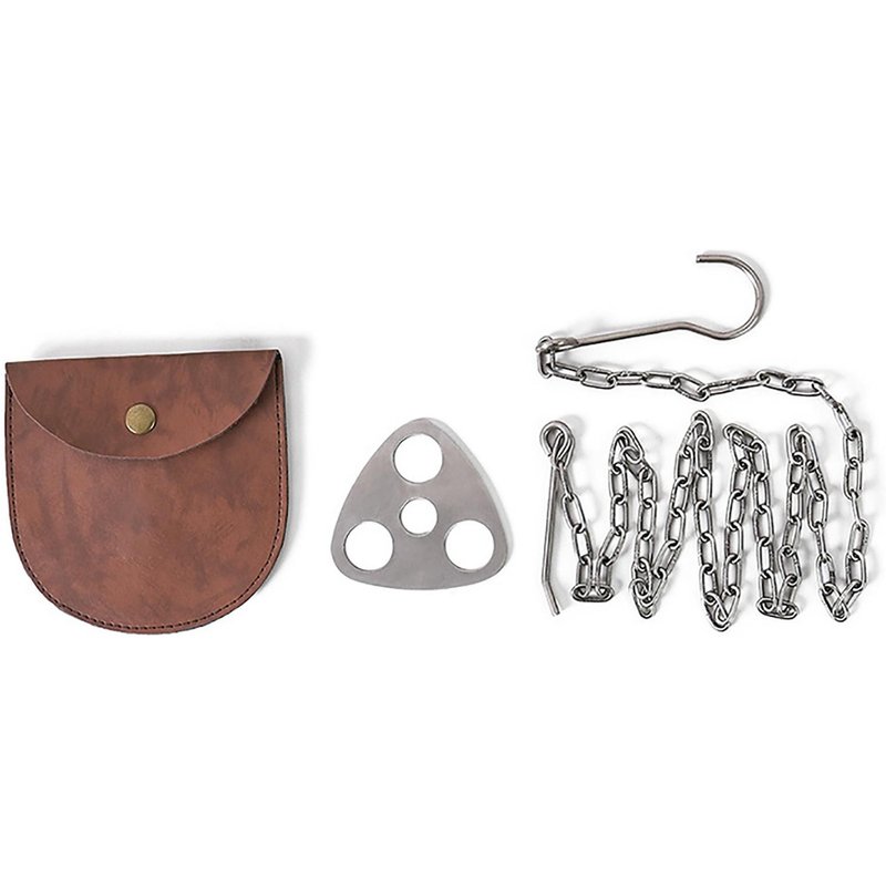 Plaque De Trépied De Camping Avec Chaîne Réglable Pour Suspendre Les Ustensiles De Cuisine