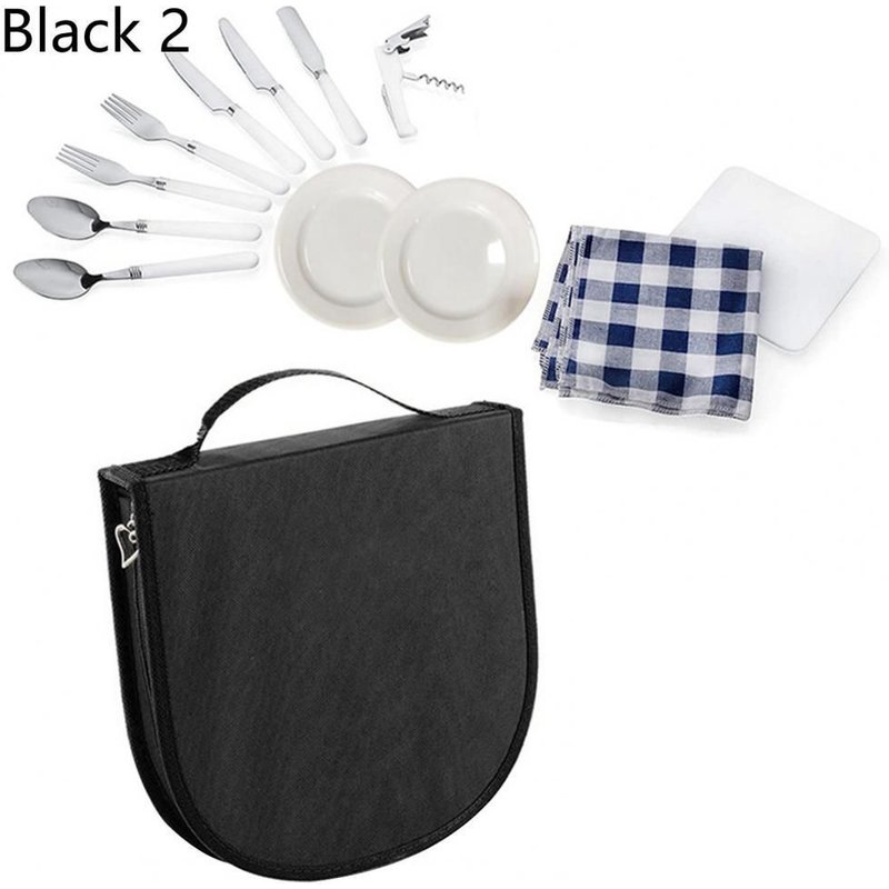 Ensemble D'Ustensiles De Pique-Nique En Acier Inoxydable, Sac Portable Utile, Ensemble De Couteaux À Ustensiles Pour Pique-Nique, Ensemble De Vaisselle De Pique-Nique