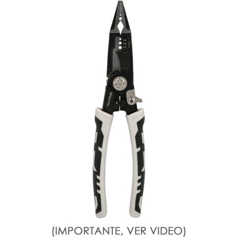 Alicates Multifuncion (Apriete / Pelacables / Sujeción / Cortar / Afilar-Reparar / Poner Terminales / Arrancar y Rizar Cable)