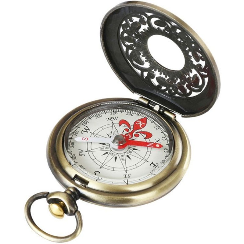 Montre De Poche Boussole En Bronze Vintage Pour Enfants, Design De Randonnée En Plein Air, Navigation, Cadeau Rétro, Boussole Portable En Métal