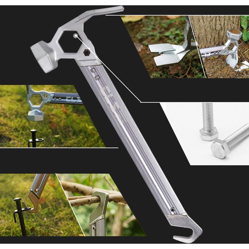 Marteau De Tente De Camping En Plein Air, Piquets, Clous, Maillet En Métal, Outils Multifonctionnels, Extracteur De Piquet