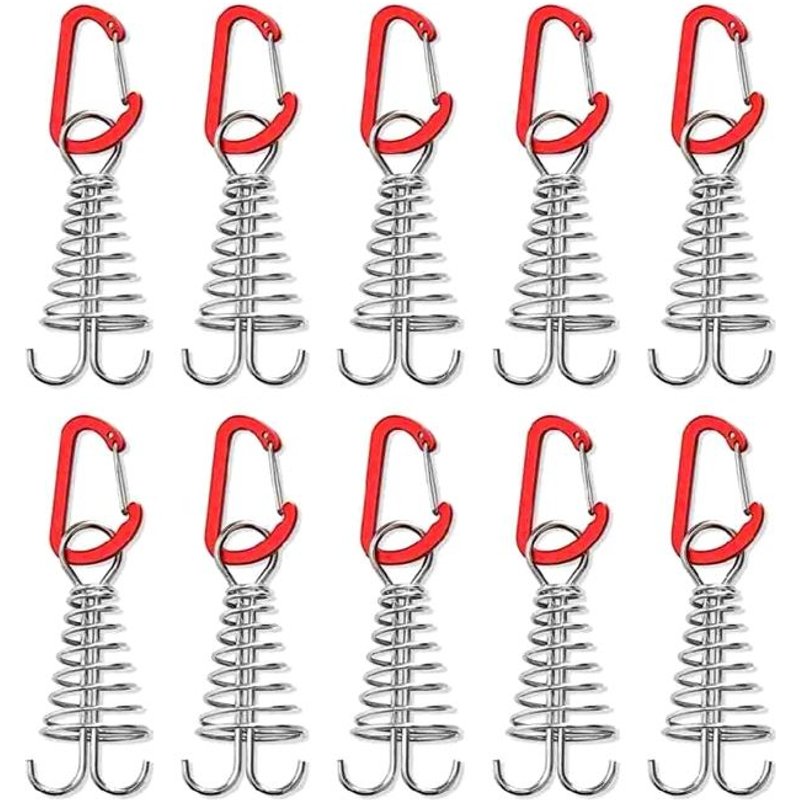 Piquet De Poulpe En Acier Inoxydable, 10 Pièces/Ensemble, Accessoires De Tente, En Spirale