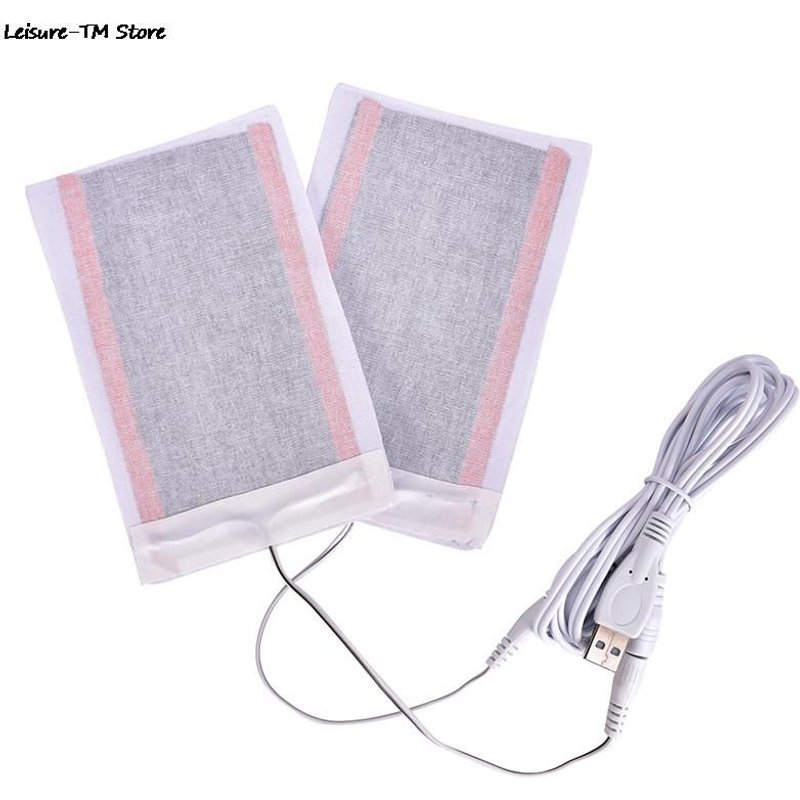 Coussin Chauffant En Fiber De Carbone 5v, 2 Pièces/Lot, Film Chauffant Usb Électrique Pour L'hiver, Tapis Chauffant À Infrarouge Pour La Fièvre, Gant Chauffant Pour Les Bras Et La Taille