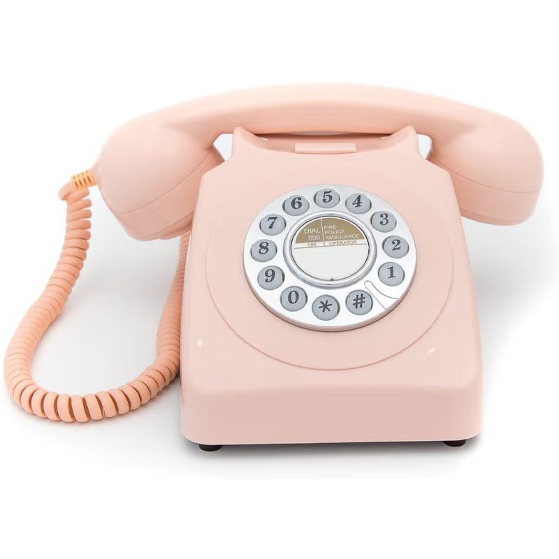 GPO 746 PUSH Rose - Téléphone fixe rétro bouton poussoir