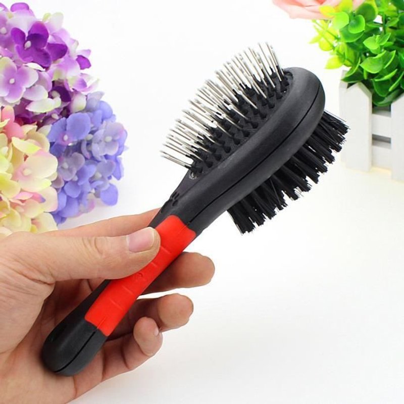 Brosse Pour Chien Chat Double Face - Brosse De Massage, Brosse Beauté, Brosse Noeud Ouvert, Brosse Épilation - Petit: 18 Cm
