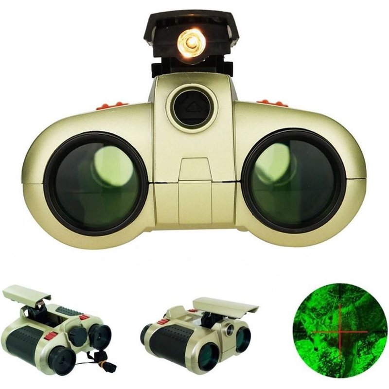 Télescope De Vision Nocturne 4x30mm, 1 Pièce, Jumelles De Surveillance Avec Lumière Pop-Up, Mini Jouet Pour Enfants, Cadeaux