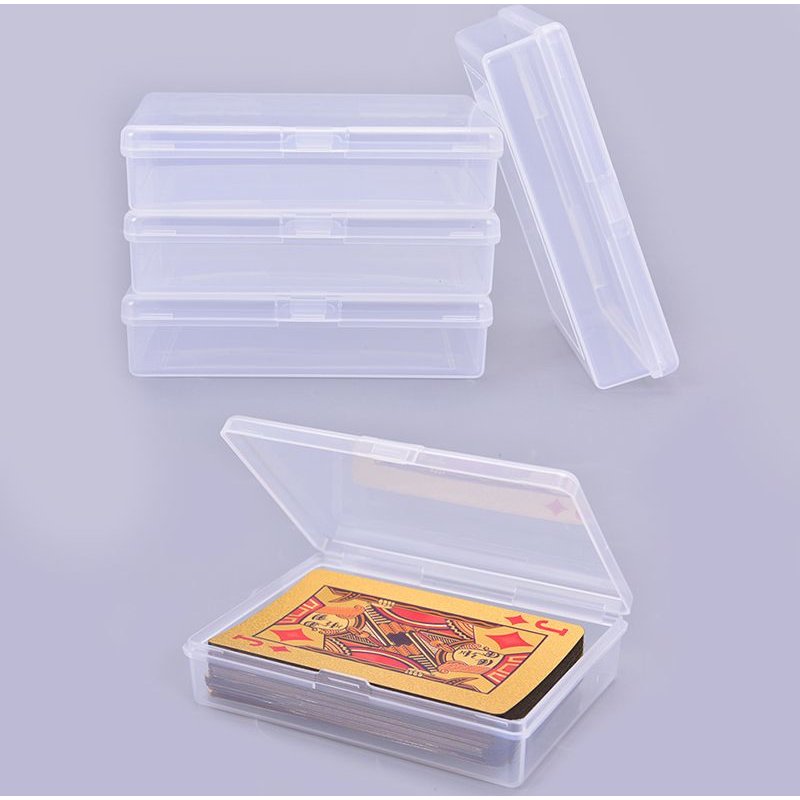 Boîtes En Plastique Transparentes 10x7cm, 4 Pièces, Pour Cartes À Jouer, Conteneur Pp Mallette De Rangement, Emballage Boîte De Cartes De Poker Pour Jeux De Société, Nouvelle Collection