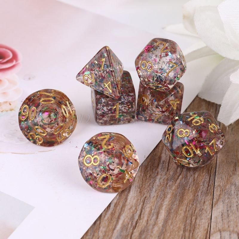 Jeu De Société Avec Chiffres Polyédriques À Faces Multiples, 7 Pièces, Pour Bar, Pub, Club, Fête