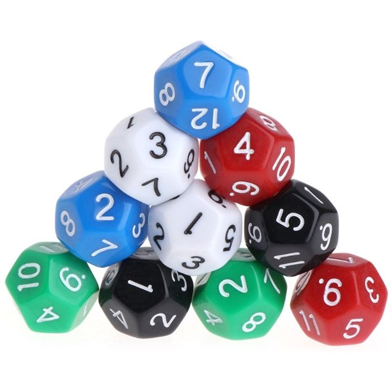 Dés Numériques En Acrylique À 12 Faces, 10 Pièces, Pour Fête De Famille, Bar, Boîte De Nuit, Jeu De Société