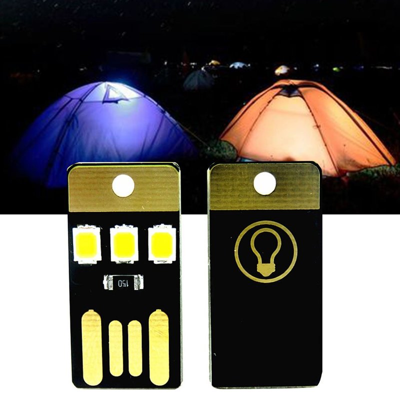 Mini Lumière Led Alimentée Par Usb, 2 Pièces, Mini Lampe De Poche Ultra-Mince Portable À Led, Alimentation Mobile Pour Ordinateur Portable De Camping