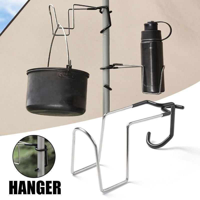 Porte-Gobelet De Camping Pour Randonnée En Plein Air, Conception De Rainures, Tente En Acier Inoxydable, Support De Lumière, Outils D'aventure Portables N66