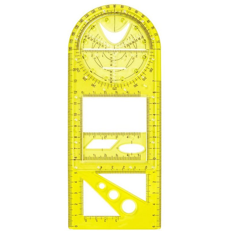 Règle Géométrique Multifonctionnelle, Modèle De Dessin Géométrique, Outil De Mesure Pour Fournitures Scolaires Et De Bureau N66