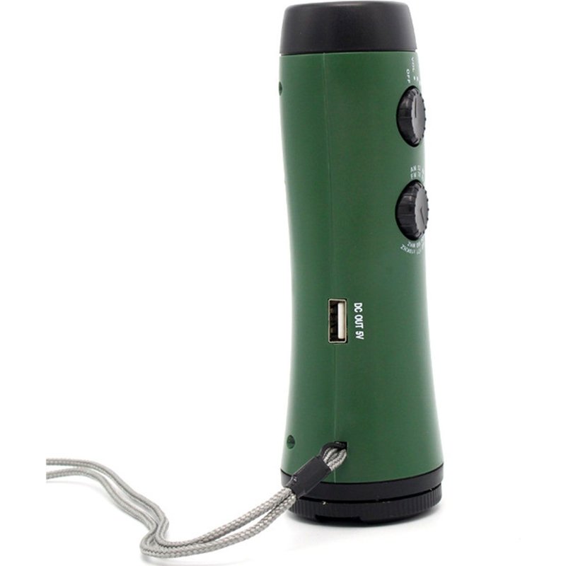 Radio Solaire À Led Am/Fm Avec Manivelle Et Lampe De Poche À Piles, Kit D'urgence D'extérieur