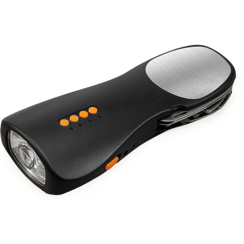 Lampe De Poche D'urgence À Manivelle, Lampe De Poche D'extérieur Polyvalente, Éclairage Domestique, Radio, Alimentation D'urgence Avec Alarme