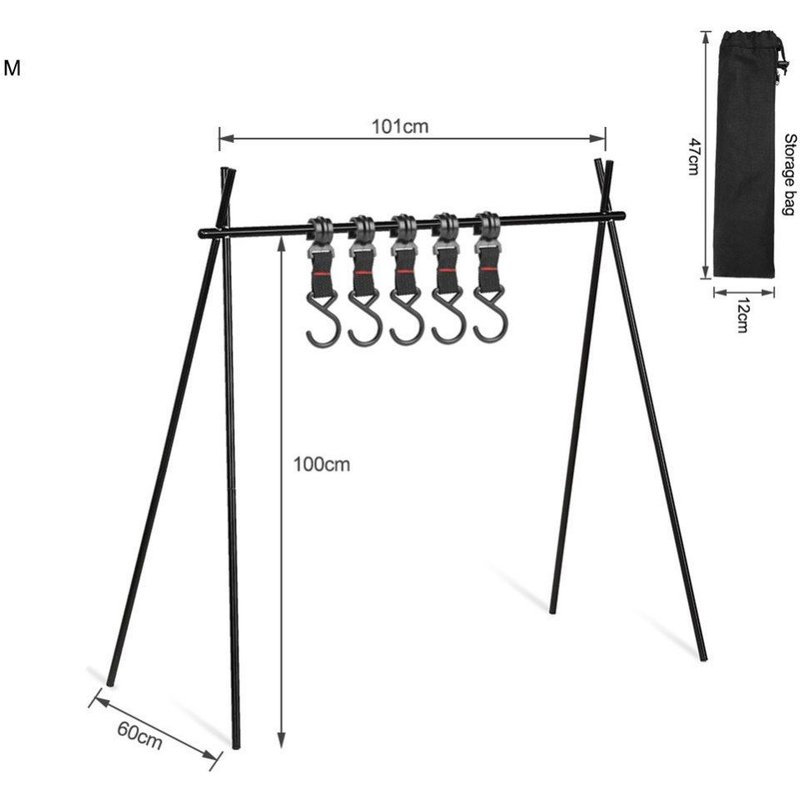 Étagère De Camping En Alliage D'aluminium, Grand Support De Séchage Pliable, Support De Lumière Triangulaire De Voyage Pour Vêtements