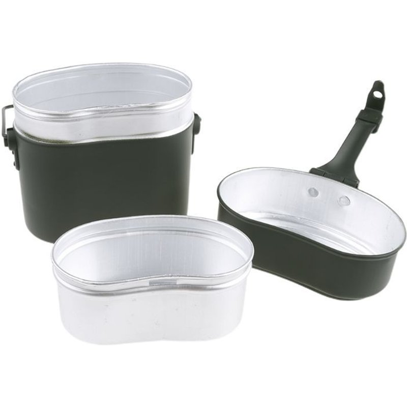 Ustensile De Cuisine De Camping 3 Pièces 1, Vert Militaire Allemagne, Boîte À Déjeuner De Survie Randonnée, Pot/Bol