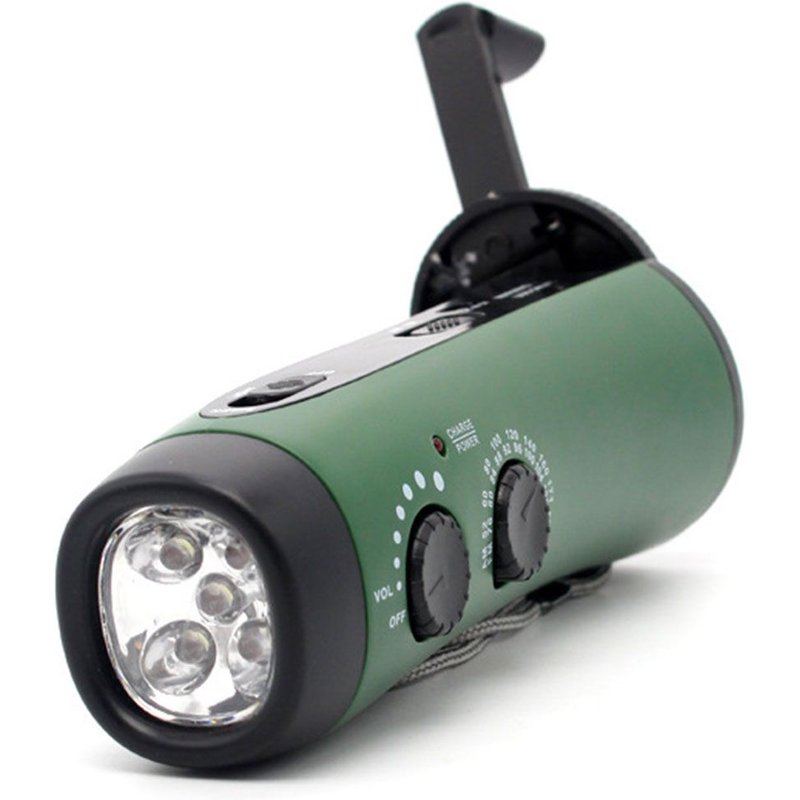 Radio Solaire Am/Fm Portable Avec Manivelle, À Piles, Lampe De Poche Led, Outil D'urgence Pour Camping Et Randonnée