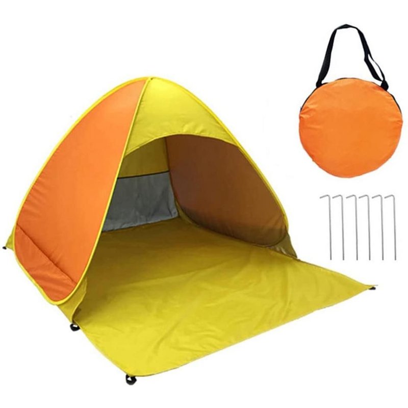 Tente De Plage Automatique, Abri De Camping, Protection Uv, Pare-Soleil, Auvent De Voyage, Avec Piquets Et Sac De Rangement