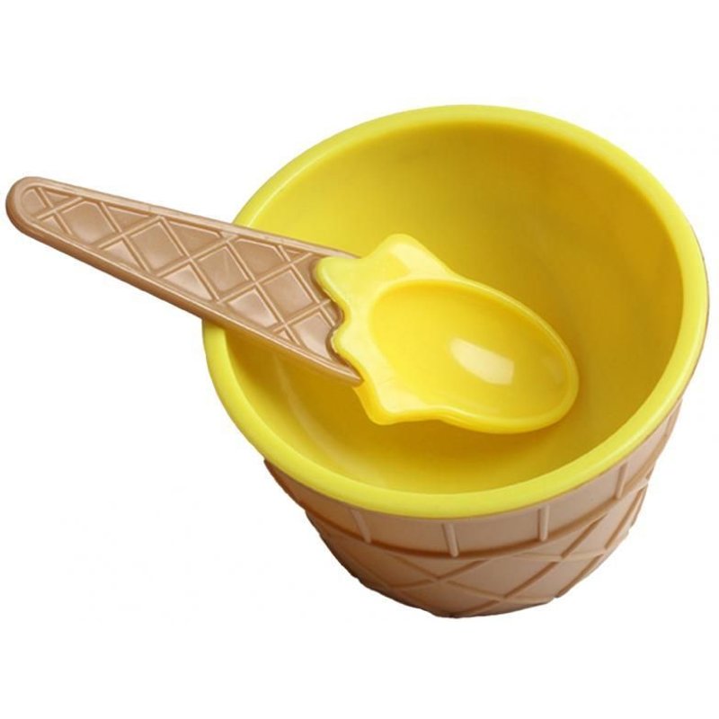 Ensemble De Tasses À Crème Glacée En Plastique, 1 Ensemble, Mini Bol À Crème Glacée Adorable, Ensemble De Cuillères À Usage Quotidien, Bol À Crème Glacée Sundae