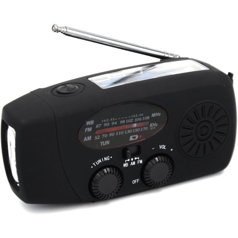 Radio Portable Multifonctionnelle À Manivelle Solaire, Générateur Alimenté Par Am/Fm/Noaa, Météo, Utilisation D'urgence, Torche Led, Power Bank