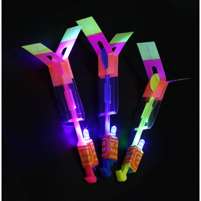Jouet D'hélicoptère À Fronde Élastique, Jouet Rotatif, Fusée, Catapulte Flash, Veilleuse Lumineuse