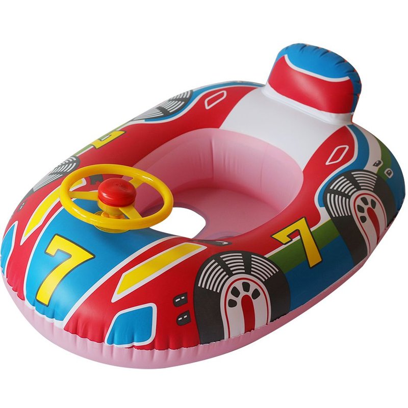 Anneau De Natation Flottant En Pvc En Forme De Yacht, Siège D'été Pour Bébé, Portable, Mignon Et Gonflable, Pour Enfants De 1 À 2 Ans, Plaisir Aquatique