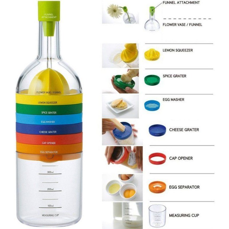 Ensemble De 8 Appareils De Cuisine Multifonctions, Outils De Cuisine Utiles, Broyeur D'¿Ufs, Râpe À Épices, Râpe À Fromage, Outil De Survie De Camping