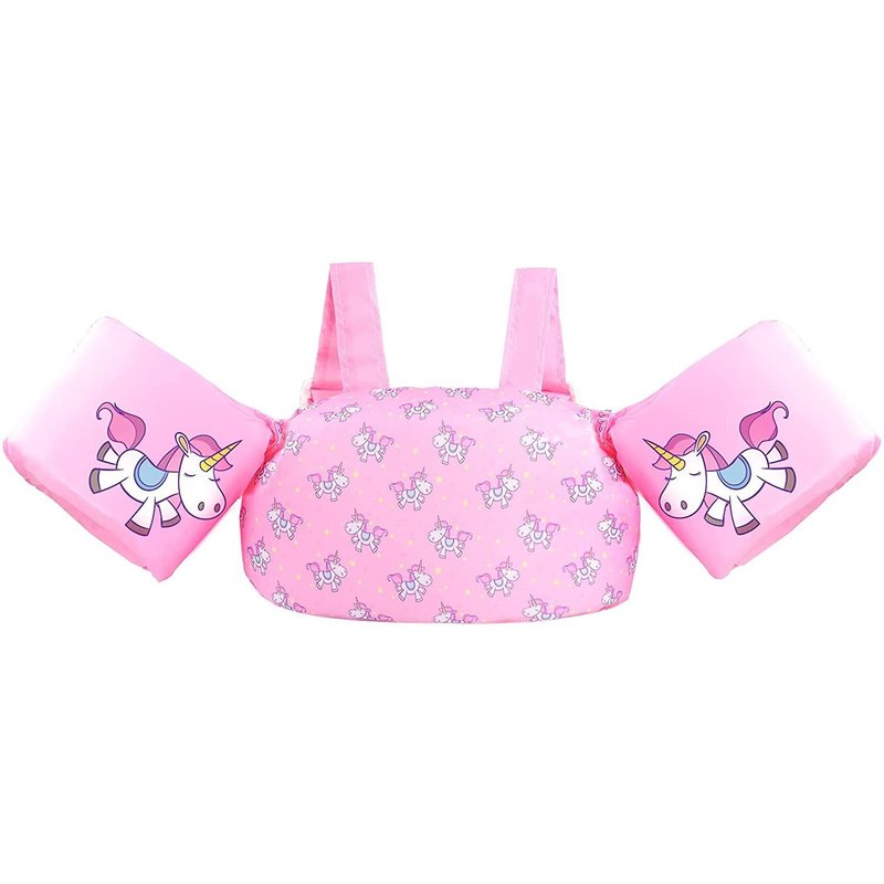 Enfants Gilet Flottant De Natation,Veste D'entraînement De Natation Avec Harnais D'épaule Pour 2 À 6 De Ans Garçons, Filles(Rose)