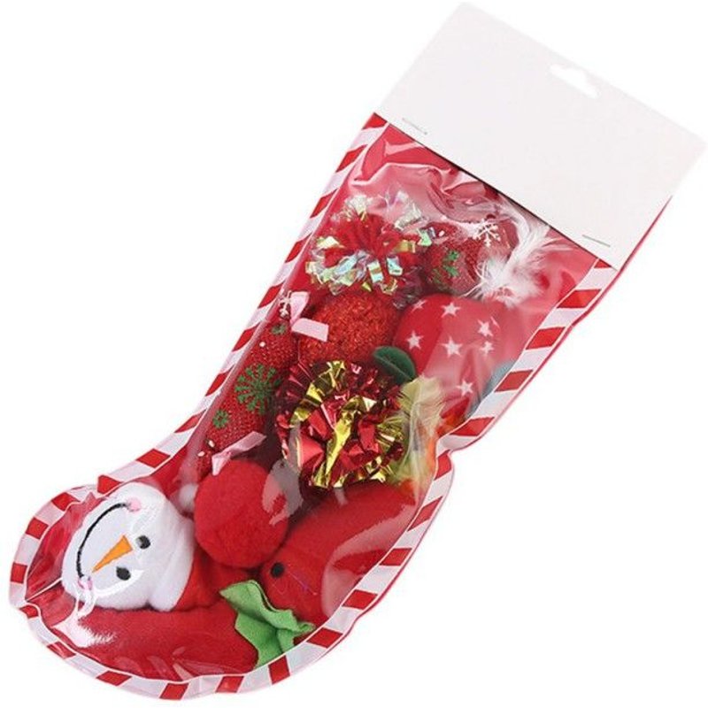 Bas De Noël Pour Chien, Ensemble De Cadeaux Festif Pour Chiot, Pack De Variété, Jouet Avec Couineur, Corde Nouée En Coton