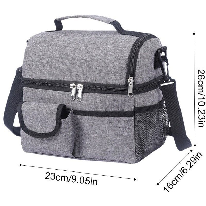 Sac À Lunch À Double Couche, Boîte À Lunch Isotherme Thermique, Fourre-Tout, Sac À Main Isotherme, Pochette À Bento, Conteneur De Pique-Nique, Sacs De Rangement Des Aliments