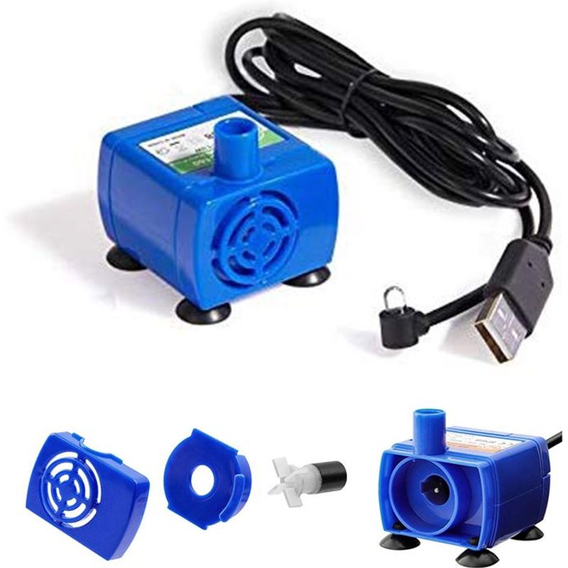 Pompe À Lumière Led Pour Fontaine À Eau,Moteur De Distributeur D'eau, Accessoire De Remplacement Pour Animaux De Compagnie Ou Fleurs
