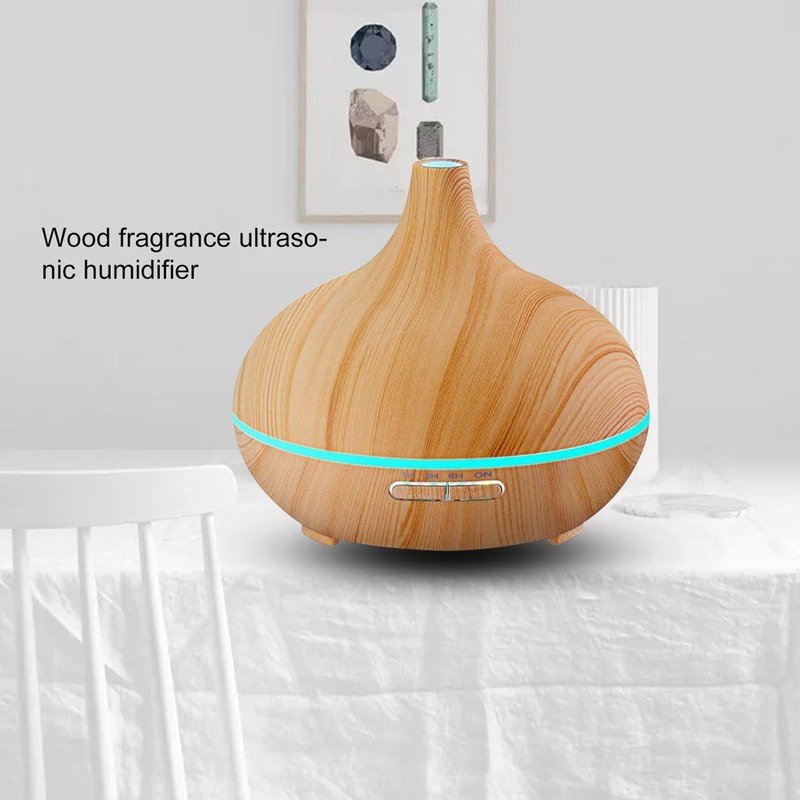 Humidificateur ultrasonique usb de 400 ML, diffuseur d'arĂ´me, d'huile essentielle, d'atomiseur de grain de bois, humidificateur Ă sept couleurs, lampe LED pour la maison