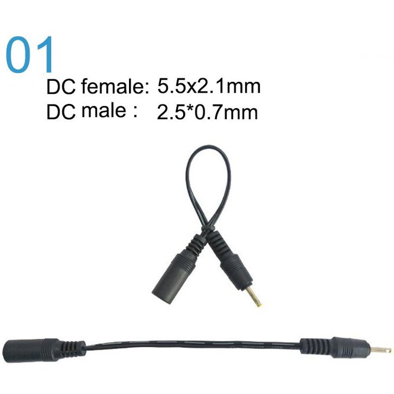 Câble d'alimentation Jack femelle vers prise mâle cc 5.5x2.1mm, connecteur d'extension 5.5x2.5mm 3.5x1.35mm 4.0x1.7mm 4.8 2.5 0.7