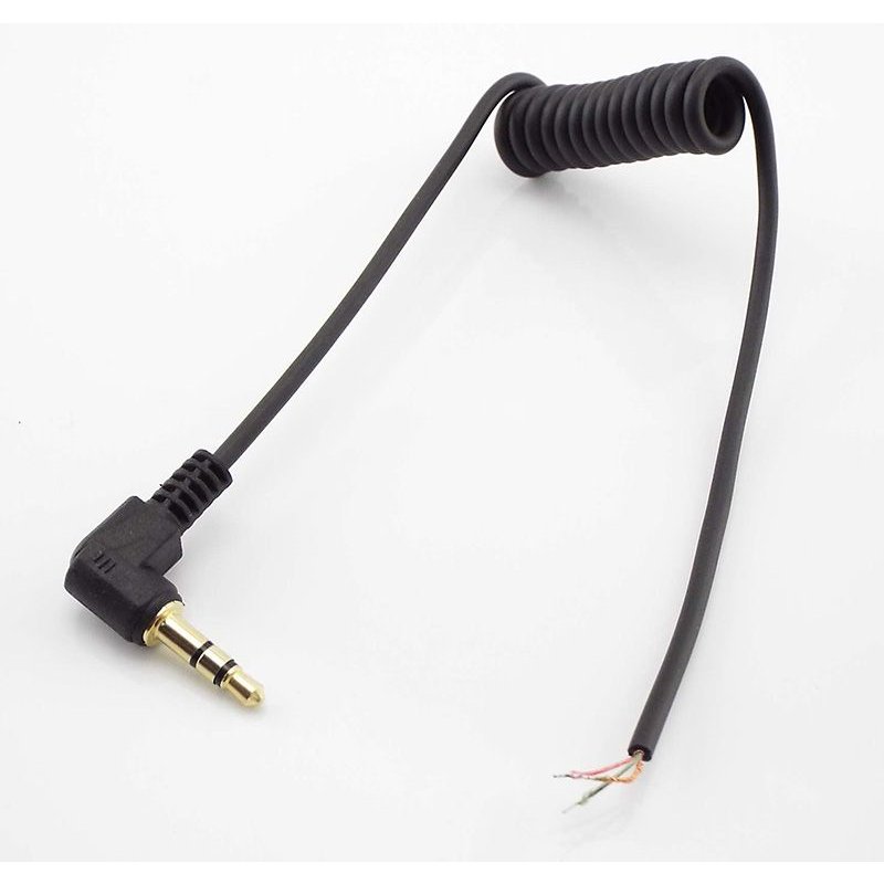 Câble Audio Jack mâle à 3 pôles, 3.5mm, câble Audio à angle droit, bricolage, câble à ressort pour écouteurs, réparation et Maintenance