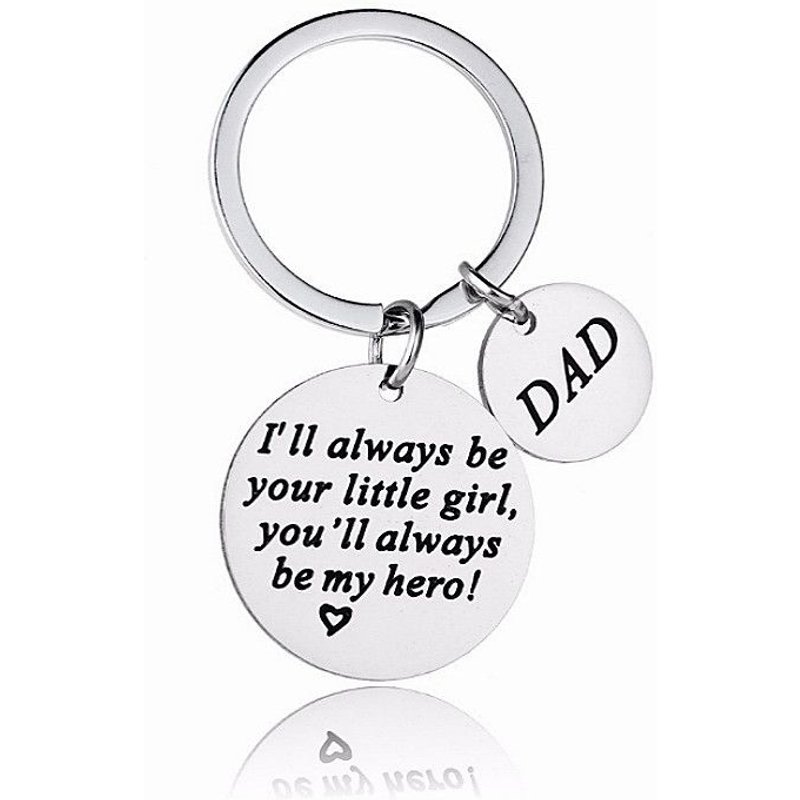 Porte-Clés Pour Papa En Acier Inoxydable Argenté