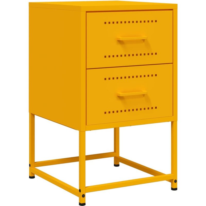 Vidaxl Table De Chevet Jaune Moutarde 36x39x60,5 Cm Acier