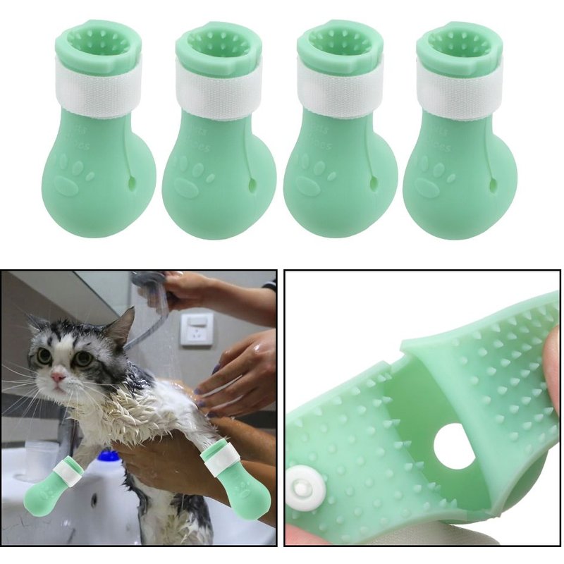 Set De Pieds De Chat, Anti-Rayures, Coupe Ongles, Bain, Anti-Rayures, Morsures, Pattes De Protection, Bottes, Fournitures De Bain, Chaussures Pour Animaux De Compagnie