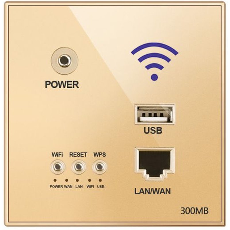 Répéteur WIFI intelligent sans fil 300Mbps 220V, puissance AP, relais, extension murale intégrée, panneau de routeur 2.4Ghz, prise usb rj45