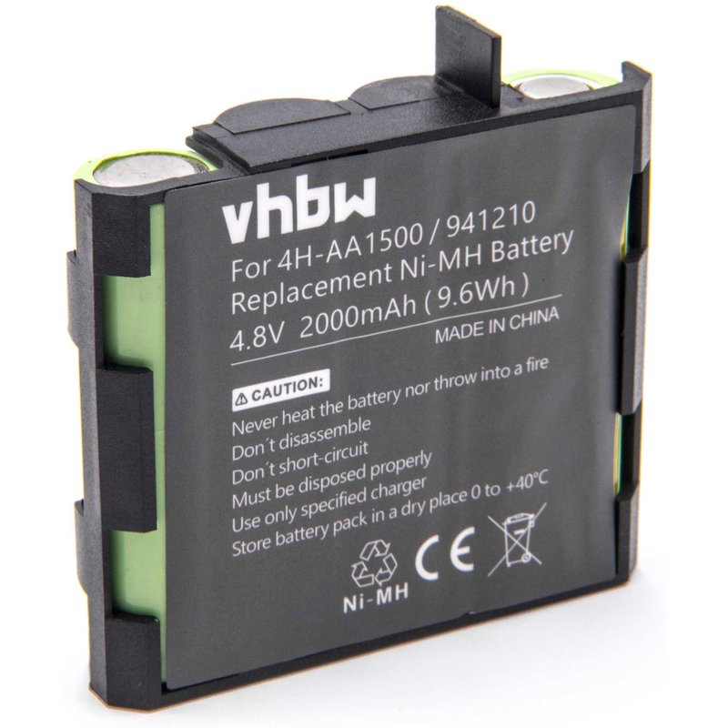 vhbw NiMH batterie 2000mAh (4.8V) pour appareil de médecine comme simulateur musculaire comme Compex 4H-AA2000, 941210, 941213