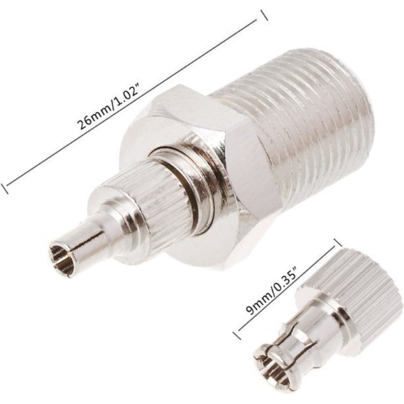 Adaptateur Coaxial F femelle vers prise mâle TS9 et CRC9, connecteur RF nickelé