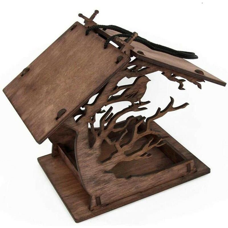 Mangeoire À Oiseaux En Bois Vintage Attrayant, Cadeaux De Jardin, Niche, Cour, Villa, Balcon, Décoration D'Extérieur