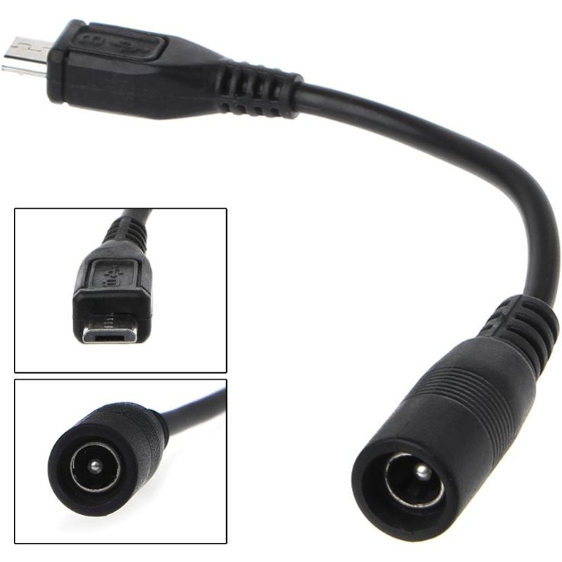 Prise d'alimentation étanche DC 5.5x2.1mm, gaine femelle à Micro USB mâle, câble adaptateur, livraison directe