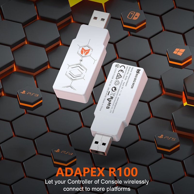 adaptateur USB sans fil compatible Bluetooth, R100, pour Windows Switch, contrĂ´leur de manette de jeu PS4/PS5 XBOX One S