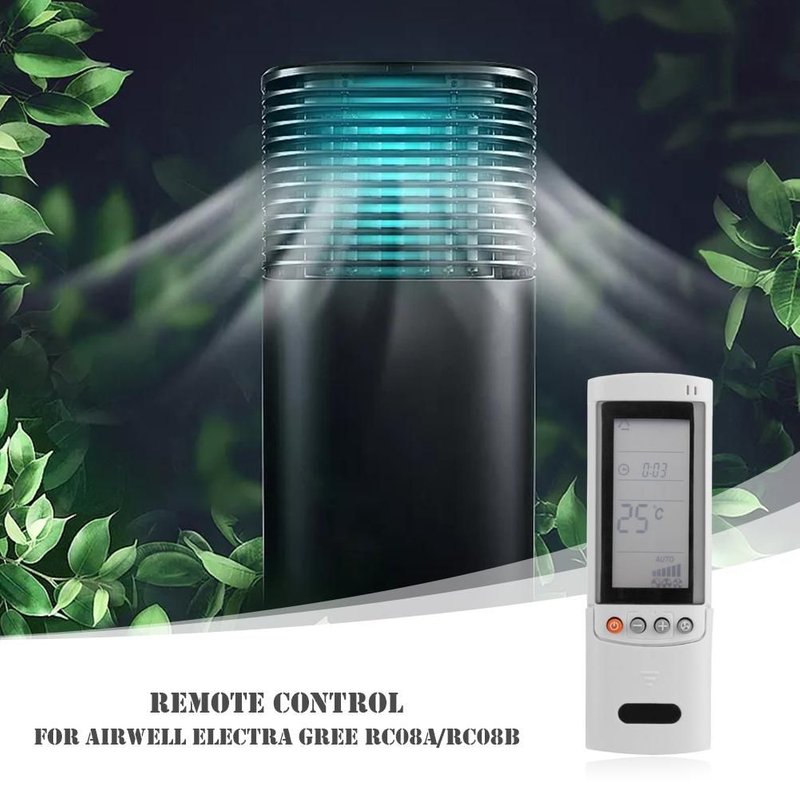 Climatiseur en plastique de remplacement de haute qualité, télécommande pour Airwell Electra Gree RC08A/RC08B