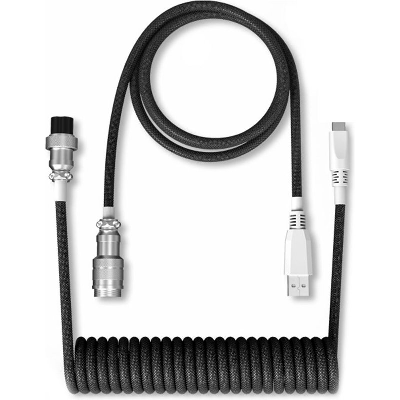 Câble d'aviation USB type-c pour clavier mécanique, connecteur d'aviation à ressort, fil de bobine de données, ligne spirale pour Aviation arrière