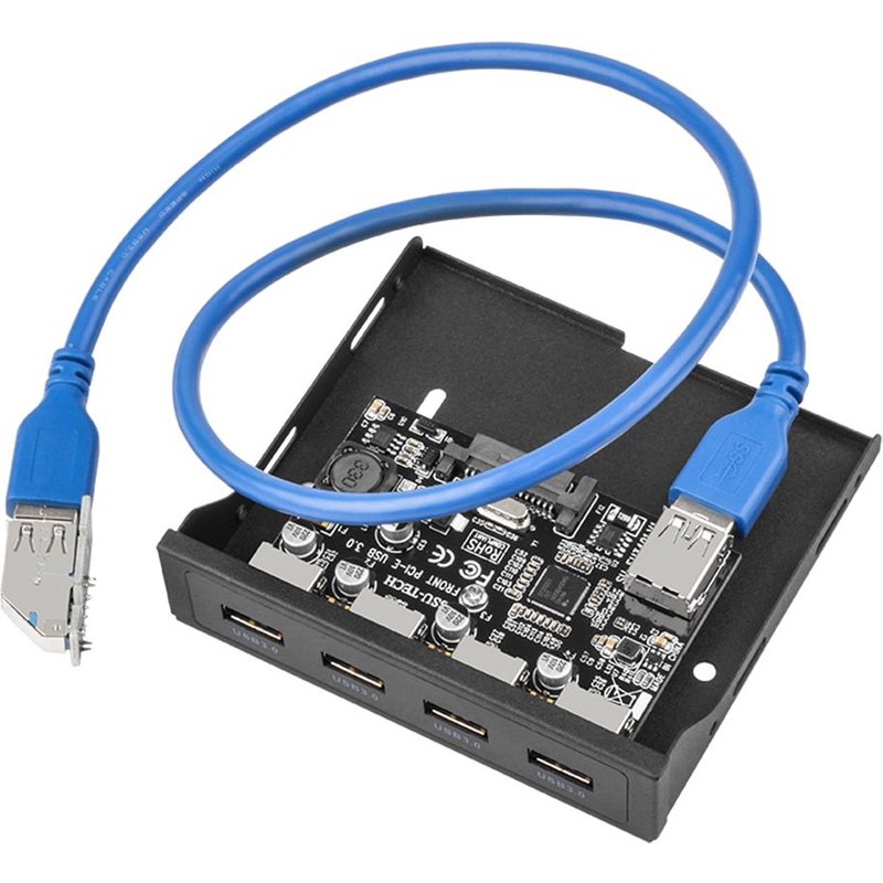 Adaptateur de HUB PCIe 1X vers USB 3.0, 4 Ports USB, panneau avant, avec support PCI Express