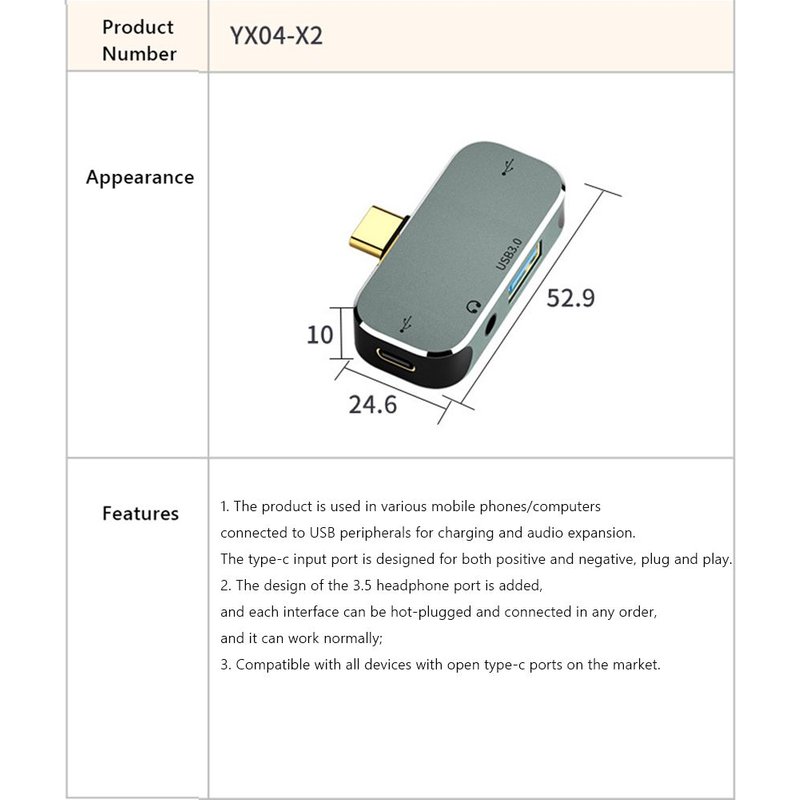 Répartiteur HUB de Type C PD100W, USB 3.0/USB2.0/USB3.1, HDMI, prolongateur USB pour ordinateur portable